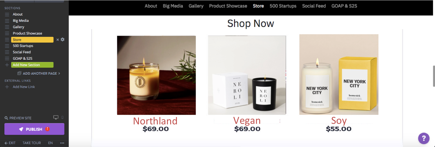 some DIY product images showcased on a Strikingly website some DIY product images showcased on a Strikingly website